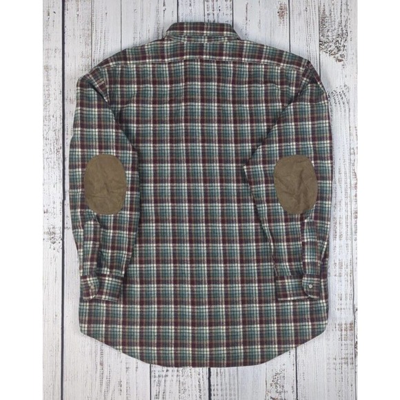 Pendleton Wool Shirt Sz XL Ramsay Tartan Vtg 80s Plaid‎ Long Sleeve Elbow Patch - Picture 3 of 5